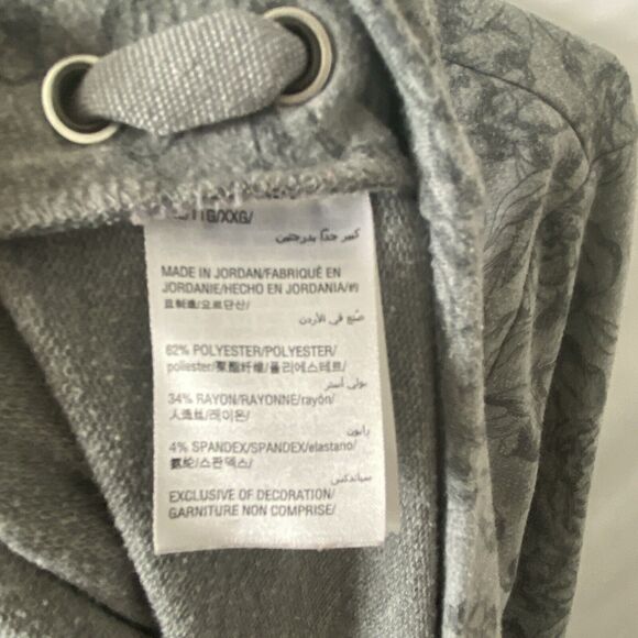 Ideology Sweatshirt Womens XXL Gray Floral Lace Up Pullover Cozy Loungewear - Picture 6 of 11